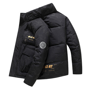 外套保暖加厚90绒羽绒服男款 工装 90%白鸭绒羽绒服男立领男装 冬季