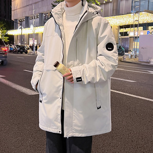 外套男新国标90%白鸭绒羽绒服男款 冬季 连帽工装 羽绒服男士 中长款