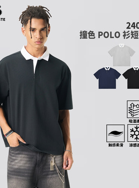 RS男装|老钱风polo短袖tee跨境男女同款Sorona索罗娜240G凉感t恤