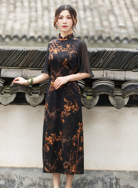 如意风旗袍夏季新款气质改良连衣裙民国风复古中式盘扣女装23R101