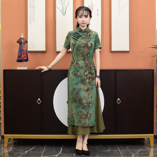 中国裙子如意风复古旗袍