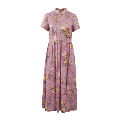 如意风改良旗袍夏季新款连衣裙修身显瘦复古时尚新中式裙子24J273