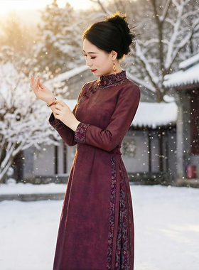 如意风新款复古气质新中式改良旗袍高端大气修身显瘦旗袍女26R102