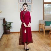 如意风奥黛旗袍中国风连衣裙女复古气质旗袍女款 中国风裙子24R687
