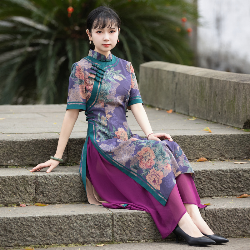 中国裙子如意风复古旗袍