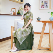 送考旗袍女24J008 中国风改良奥黛连衣裙气质高考季 如意风夏季 新款