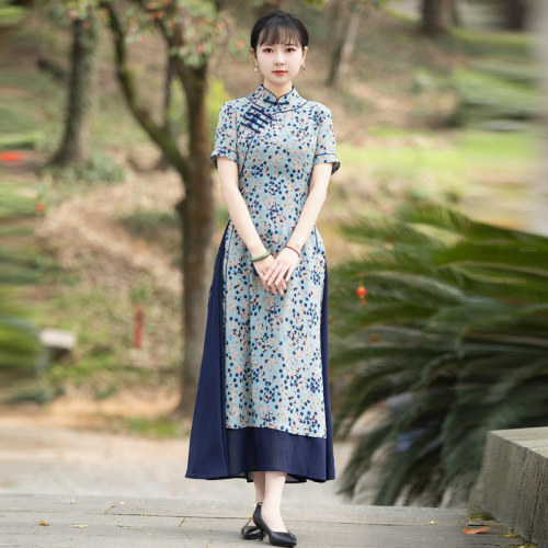 越南连衣裙旗袍裙如意风改良