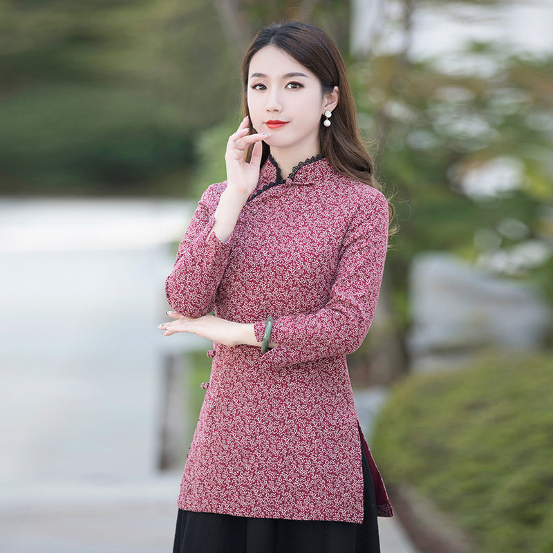 如意风唐装中国风改良旗袍年轻款气质上衣春季新款修身中式女装,女装/女士精品,上衣,淘宝优惠券,粉丝福利购,淘宝优惠卷