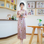 如意风夏季 旗袍24J168 优雅中长款 新款 民国复古改良旗袍裙女新中式