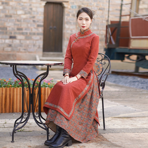 婚宴日常旗袍如意风中长款