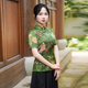 短袖 如意风夏季 25J242 国风绿色上衣民国复古年轻款 唐装 新款 新中式