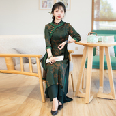 中国风收腰气质连衣裙23R160 新款 如意风中式 奥黛日常改良旗袍春季