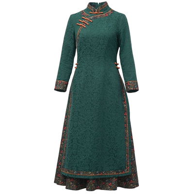 中国日常连衣裙如意风复古旗袍