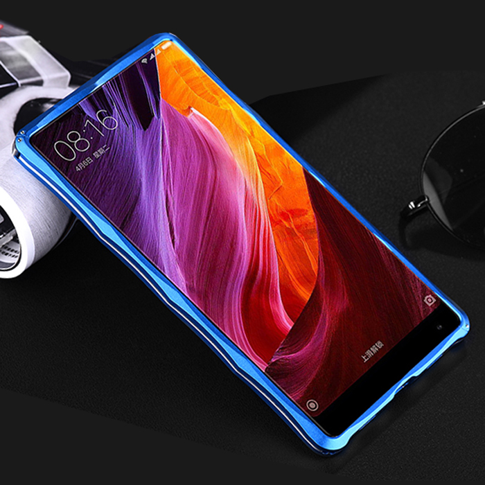 iMatch Slim Light Aluminum Metal Shockproof Bumper Case with Kickstand for Xiaomi Mi MIX