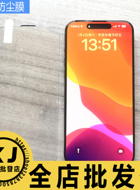适用苹果17ProMax 16E 15Plus 14 13 iphone 防尘网高清防窥高铝大弧厚胶对折全屏钢化玻璃保护手机无边贴膜
