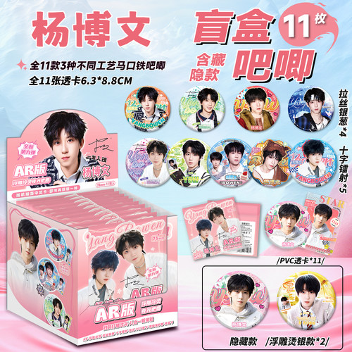 杨博文夜光吧唧盲盒马口铁徽章杨博文周边AR谷子盲抽