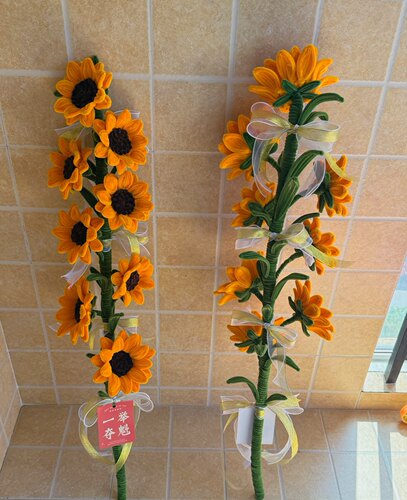 扭扭棒一路生花向日葵柿柿如意玫瑰花diy材料包手工自制摆件礼物