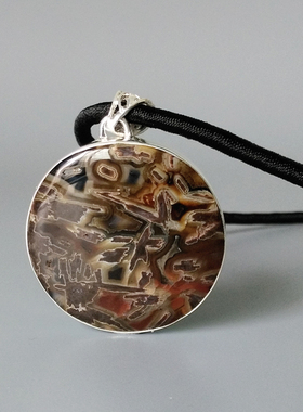 欧美INS纯银非洲玉髓宝石吊坠