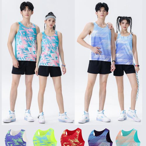 定制田径服套装男女体育生训练服体考短跑步背心比赛服马拉松队服