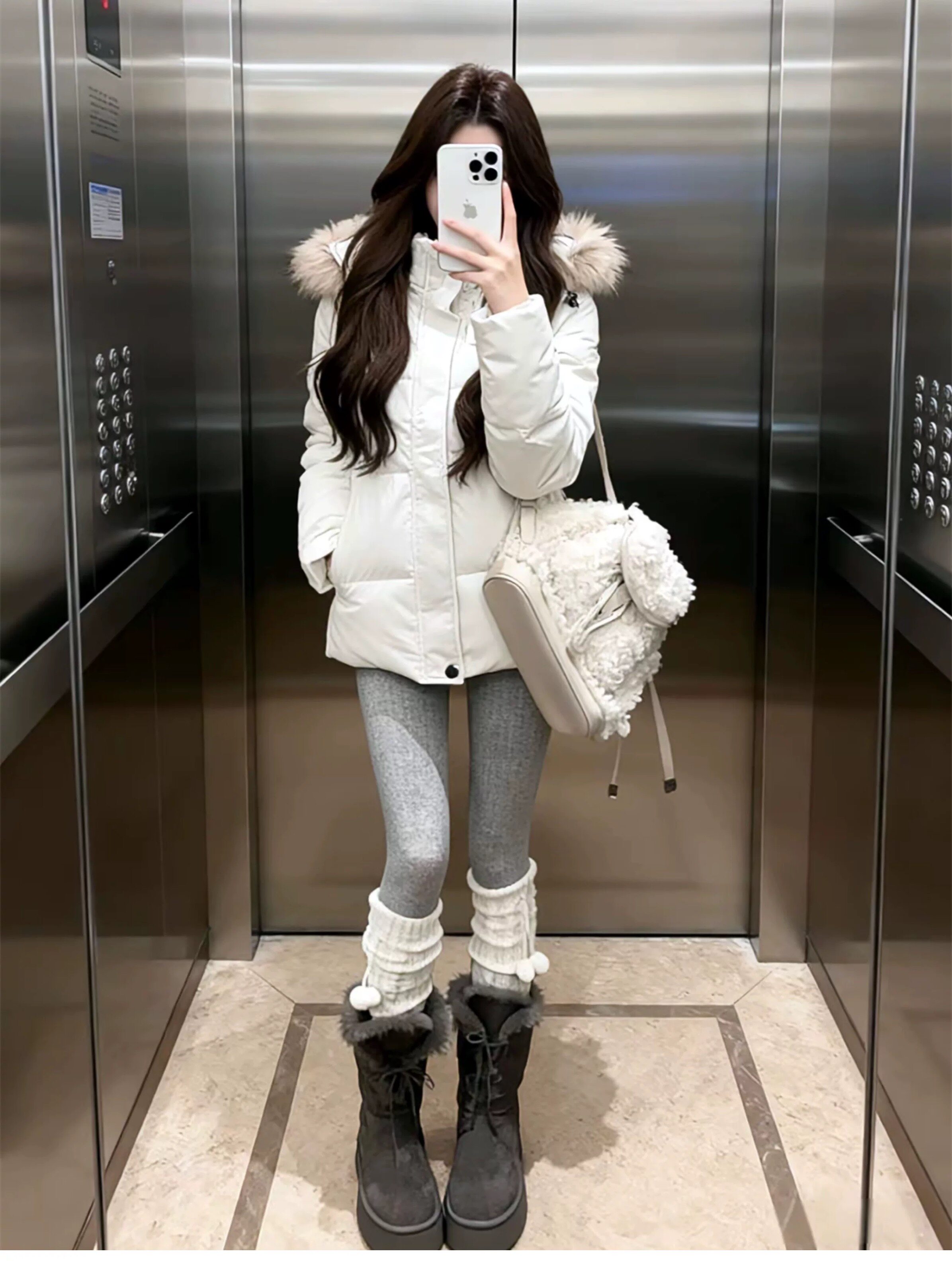 矮小个子新款冬季羽绒棉服女短款宽松连帽毛领加厚保暖美式外套女