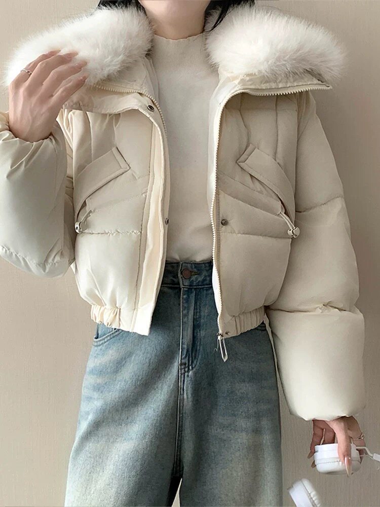 初中高中学生棉服女短款2026秋冬季新款小个子面包服加厚棉袄外套