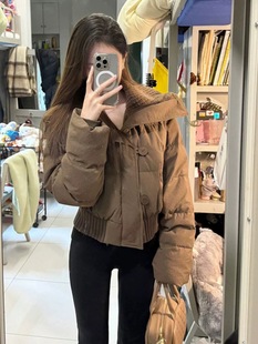 小个子翻领短款羽绒棉服女款冬季高级感超好看加厚面包服棉衣外套