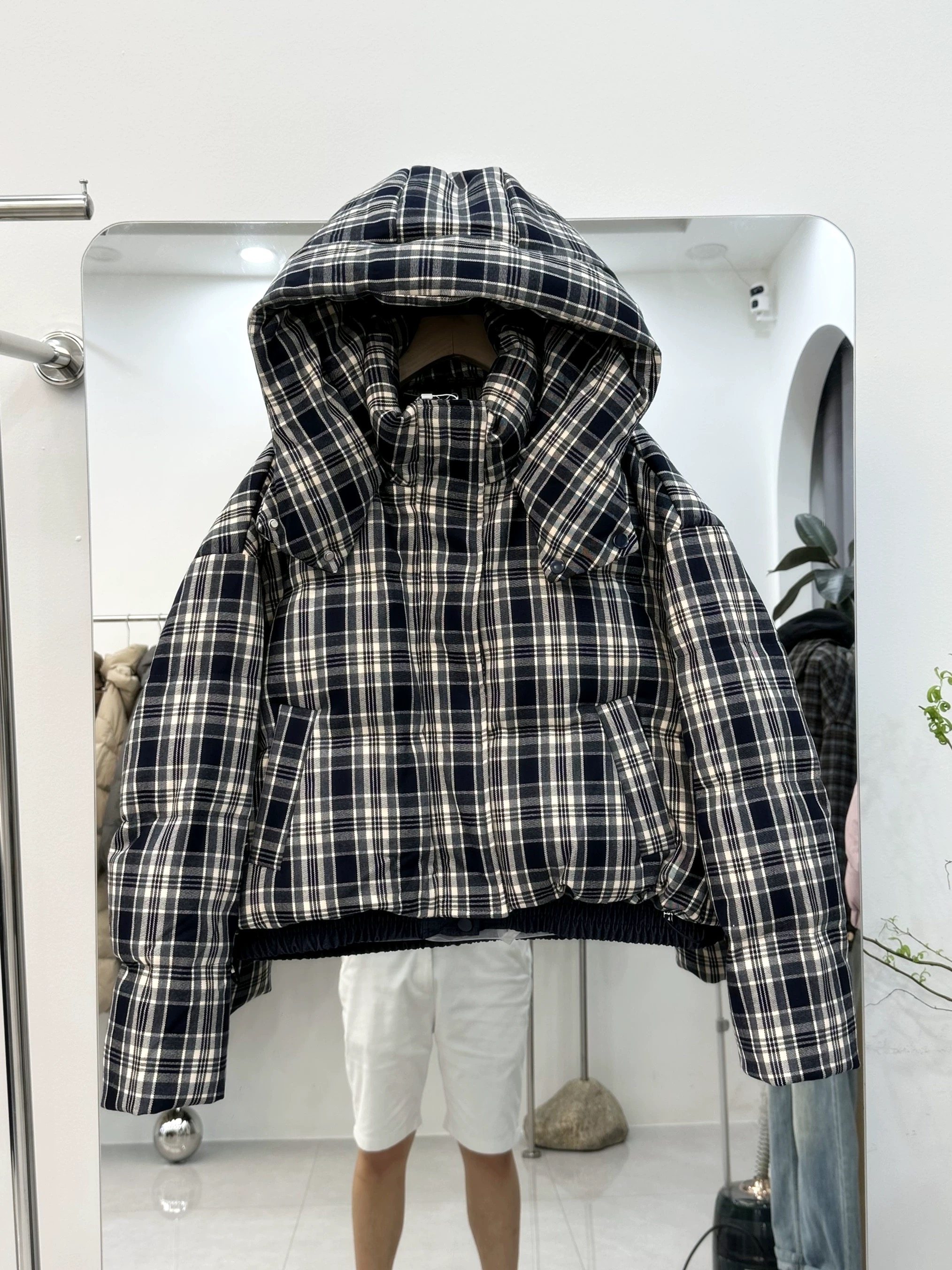 格子羽绒棉女短款2026新款韩棉衣/棉服