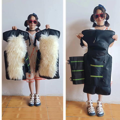 冬夏季防水风羊皮毛一体内胆护膝腿盖男女长中短粘连挂钩pu全包围