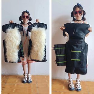 冬夏季防水风羊皮毛一体内胆护膝腿盖男女长中短粘连挂钩pu全包围