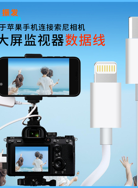 振发适用于索尼相机A7R4 R3 R5 A7M3 M4 a6700 a7c2 ZVE10连接适用于苹果手机取景器变大屏监视器数据线OTG线