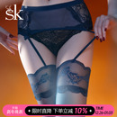 SK「华尔兹」丝袜女性感超薄纯欲过膝四面镂空蕾丝吊带黑丝袜夏季