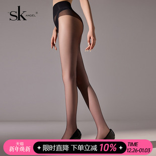 袜 无缝档高透黑丝性感无痕不掉裆连裤 SK「柔情影」丝袜女薄款 夏季