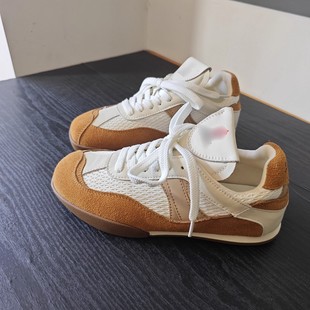 拼色百搭阿甘鞋 复古网面透气舒适休闲运动德训鞋 清仓捡漏 断码