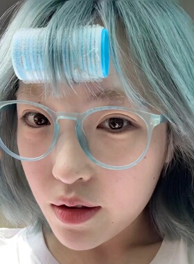 蓝色平光镜气质显白网红素颜韩版拍照日系可爱百搭ins小红书同款