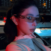 欧美无框日夜两用方圆脸显瘦复古千禧辣妹Y2K遮阳镂空女太阳眼镜