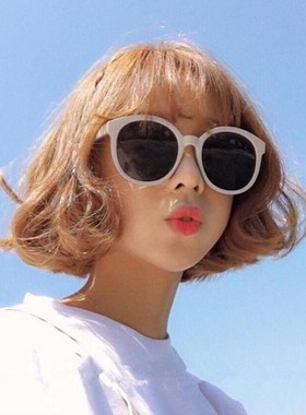 防紫外线圆形原宿风男女拼接眼镜