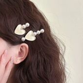 人鱼泡泡发夹刘海夹仿珍珠爱心边夹超仙侧边一字夹夏天发夹