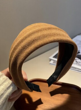 复古秋冬宽边绒面发箍