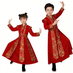 马奔腾敲打鼓舞蹈演出服装男女儿童军民大生产起势起运马踏山河万