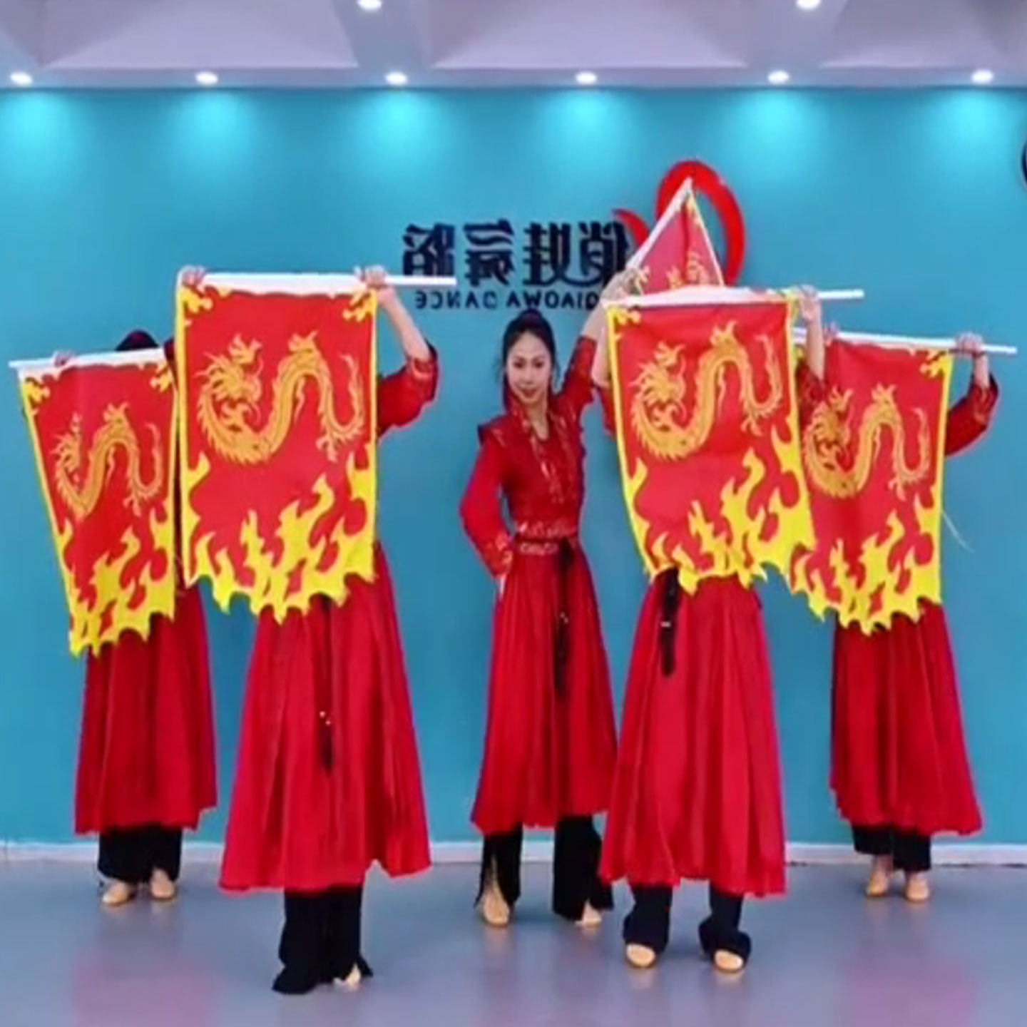 万马奔腾旗子舞花木兰演出服