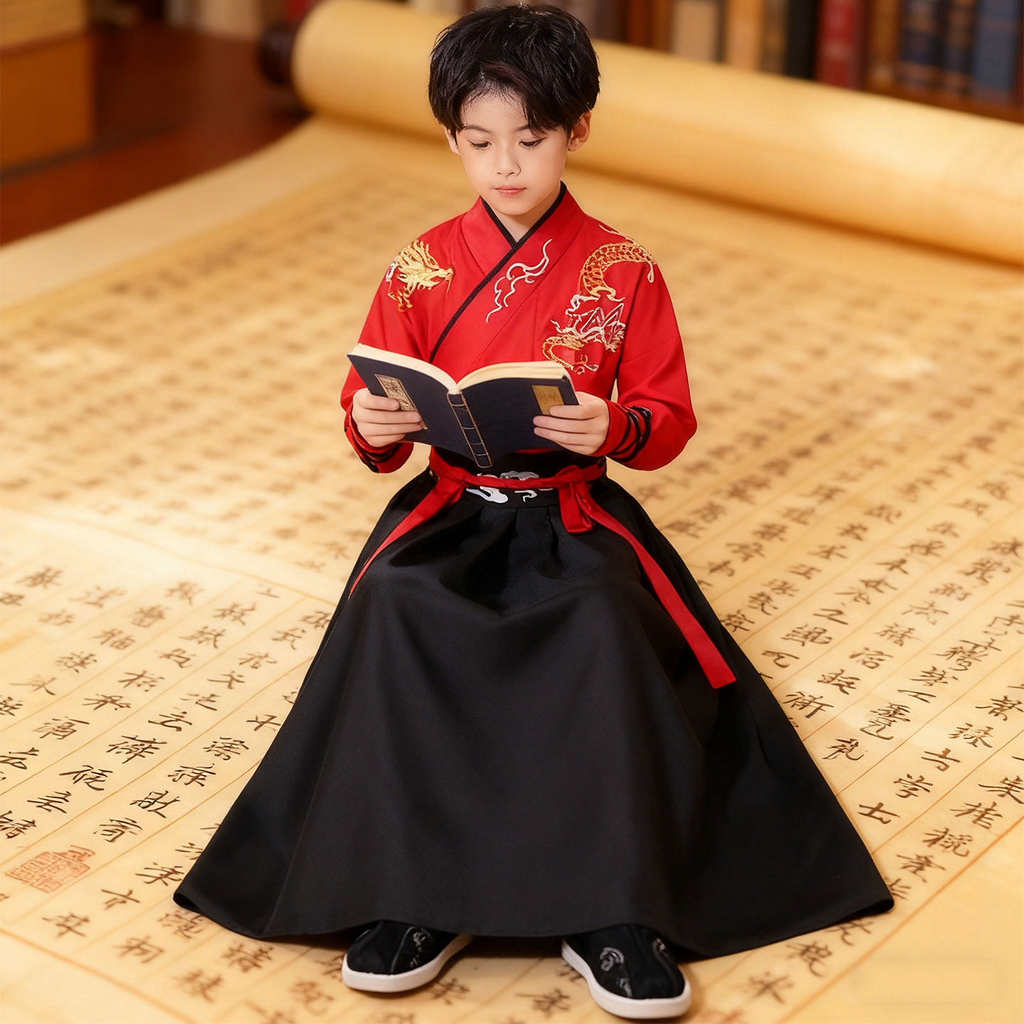 中国龙扇子舞霸王别姬开场舞