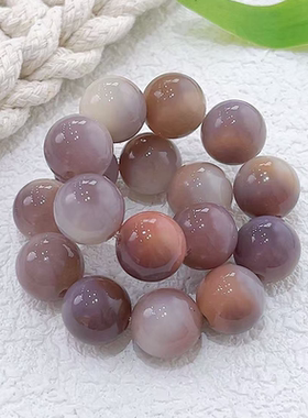 乌苏紫菩提手串圆珠真品菩提根手持文玩紫色串珠佛珠高颜值手链女