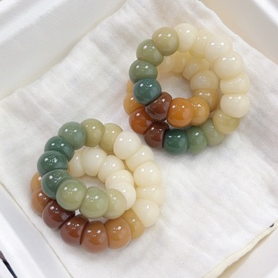 天然白玉菩提根蒜瓣大肠手串渐变色猪大肠绕指柔盘玩佛珠文玩手链