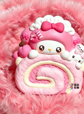 DIY蛋卷美乐蒂玩具模具彩绘石膏娃娃乳胶立体磨具卡通3D手绘摆摊
