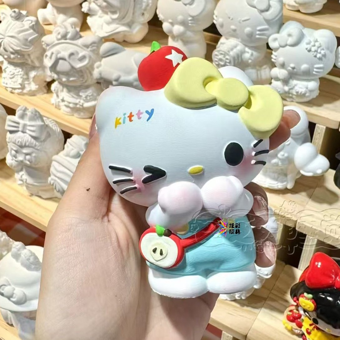 爆款DIY捂嘴苹果KT猫涂鸦模具彩绘石膏娃娃乳胶立体磨具卡通,玩具/童车/益智/积木/模型,白模填色/模具彩绘/石膏娃娃,淘宝优惠券,粉丝福利购,淘宝优惠卷