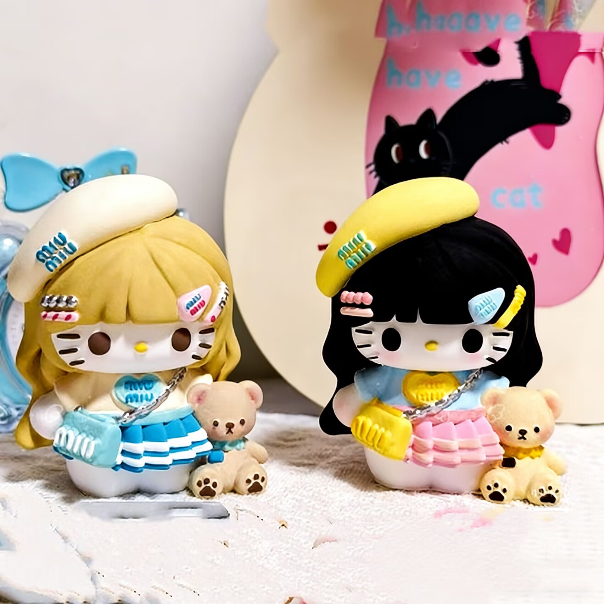 DIY白胚KT猫涂鸦玩具模具彩绘石膏娃娃乳胶立体磨具卡通手绘3D