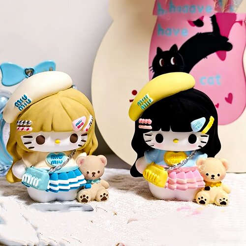 DIY白胚KT猫涂鸦玩具模具彩绘石膏娃娃乳胶立体磨具卡通手绘3D