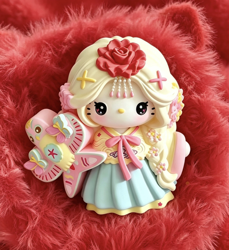DIY风筝花kt猫玩具模具彩绘石膏娃娃乳胶立体磨具卡通3D手绘夜