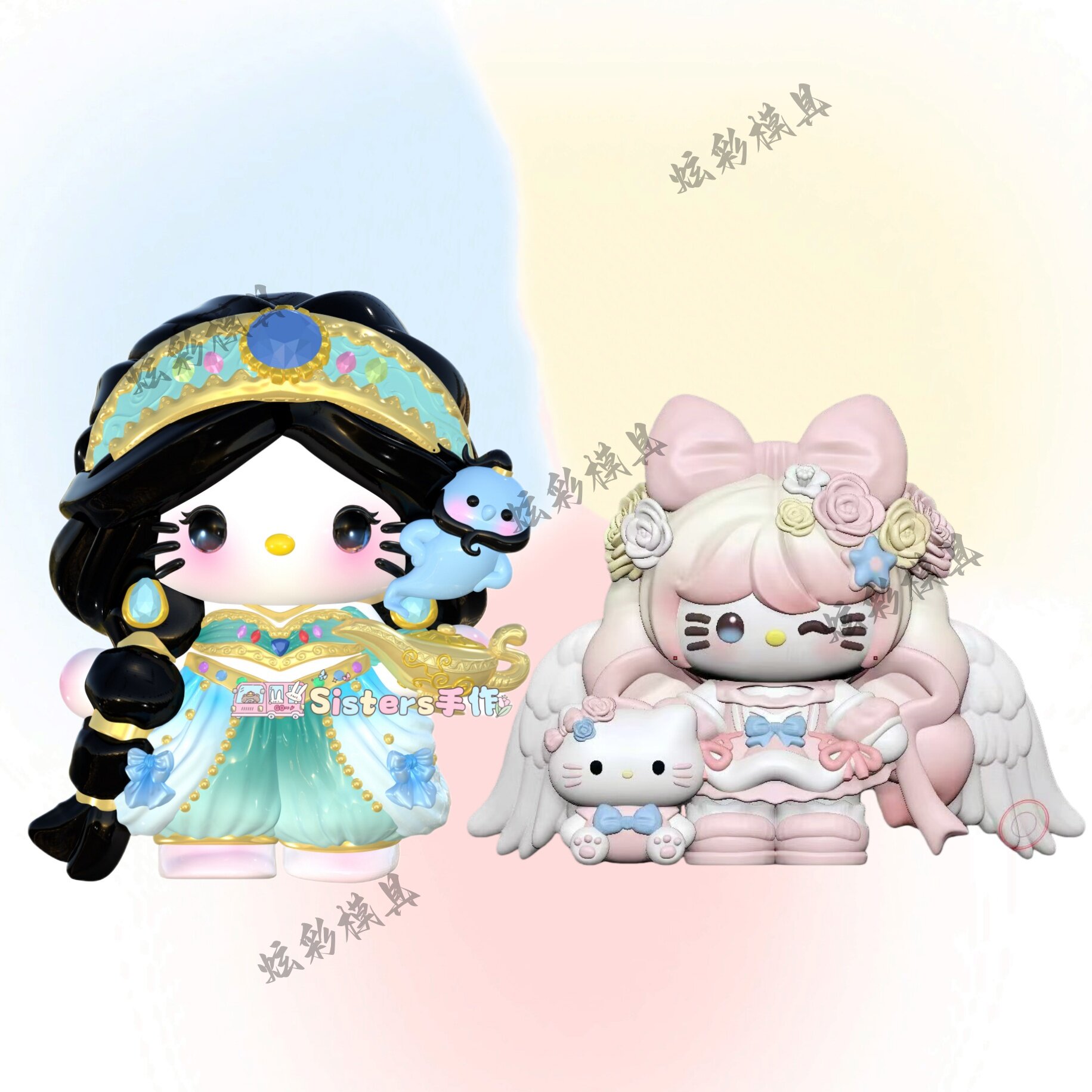 爆款DIY阿拉丁KT猫涂鸦模具彩绘石膏娃娃乳胶立体磨具卡通手绘3d