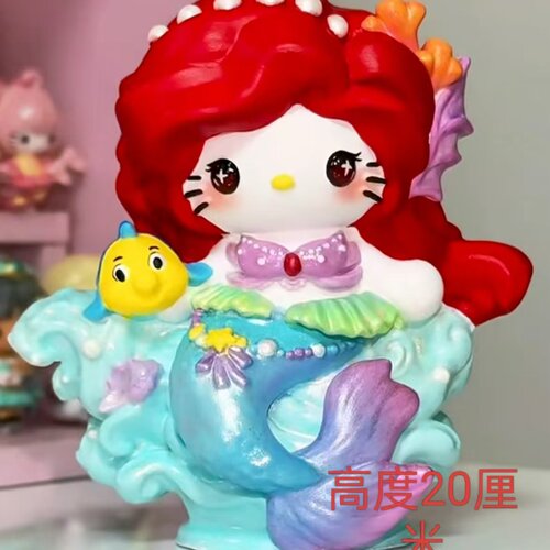 DIY新美人鱼KT猫涂鸦玩具模具彩绘石膏娃娃乳胶立体磨具卡通手绘